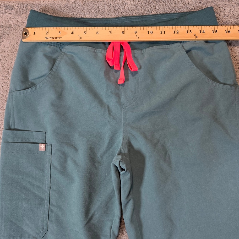 FIGS Livingston Scrub Pants Women Small Tall Lot of 2 Green Teal Straight Leg - Picture 14 of 16